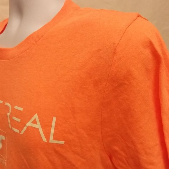 Men's Small The Concert Tee District Solid Orange Short Sleeve Crew Neck T-Shirt - Picture 3 of 4